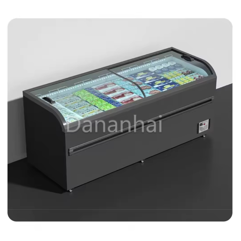 Commercial Chest Freezer - Lemari Pendingin Komersial dengan Kaca Lengkung